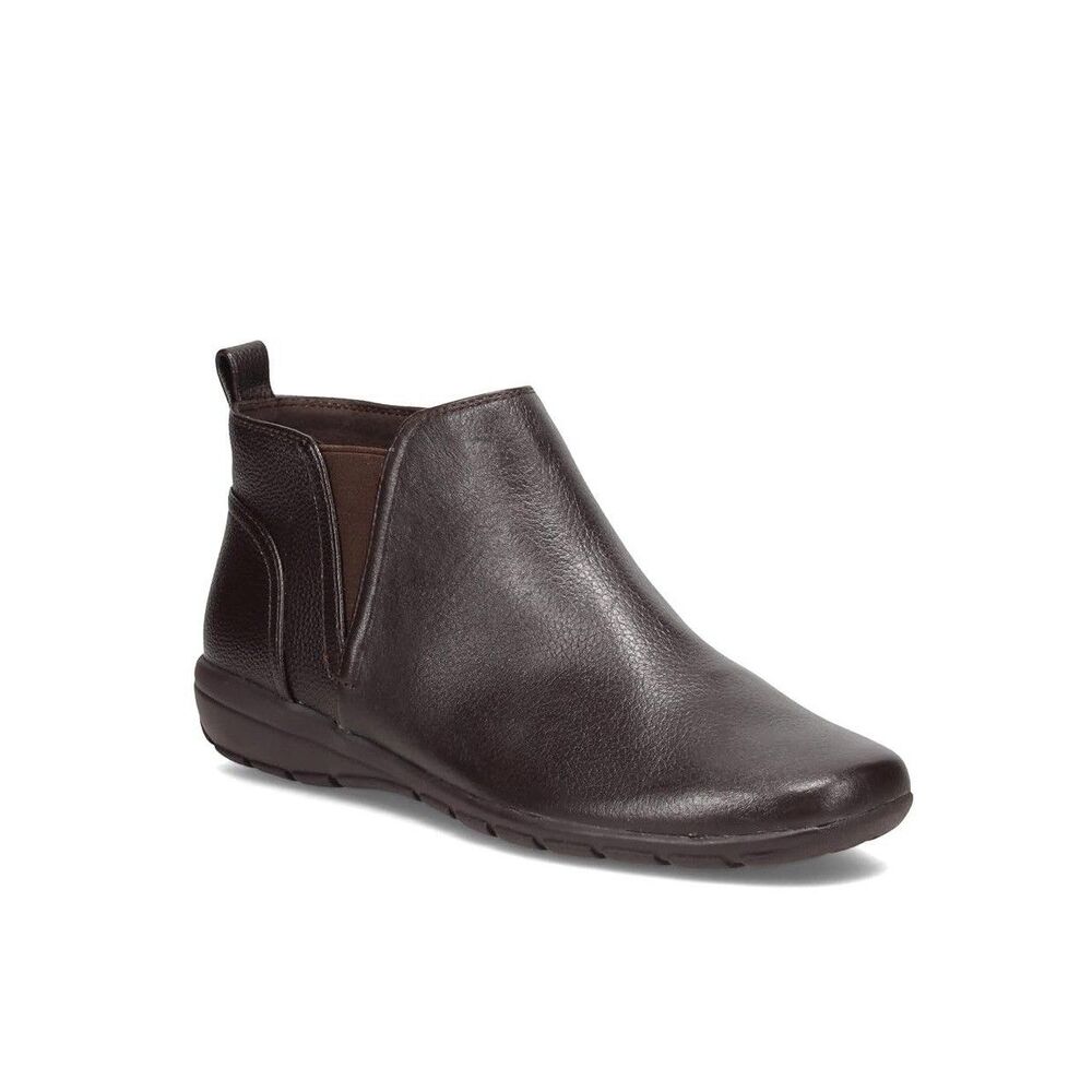 Easy Spirit Womens 8 M Dark Brown Aerial Leather Flat Ankle Booties NIB HK4